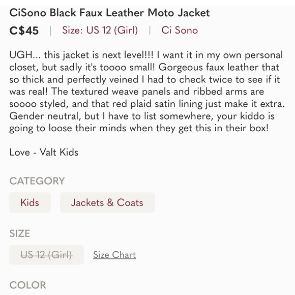 CiSono Black Faux Leather Moto Jacket - Picture 6 of 6